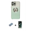 MARSİLYAN™- iPhone 12 Pro Kılıf Kutup Yansıma Özel Seri - Şeffaf 360 Full Body Arka Koruyucu + Shine Kamera Lens Koruma Cam - PE