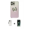 MARSİLYAN™- iPhone 12 Pro Kılıf Kutup Yansıma Özel Seri - Şeffaf 360 Full Body Arka Koruyucu + Shine Kamera Lens - GS