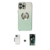 MARSİLYAN™- iPhone 12 Pro Kılıf Kutup Yansıma Özel Seri - Şeffaf 360 Full Body Arka Koruyucu + Shine Kamera Lens - MI