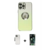 MARSİLYAN™- iPhone 12 Pro Kılıf Kutup Yansıma Özel Seri - Şeffaf 360 Full Body Arka Koruyucu + Shine Kamera Lens - GS