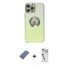 MARSİLYAN™- iPhone 12 Pro Kılıf Kutup Yansıma Özel Seri - Şeffaf Uv Polymer Nano Ekran Koruyucu + Metal Kamera Lens Koruma Cam - AKYL