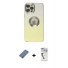 MARSİLYAN™- iPhone 12 Pro Kılıf Kutup Yansıma Özel Seri - Şeffaf Uv Polymer Nano Ekran Koruyucu + Metal Kamera Lens Koruma Cam - AKYL