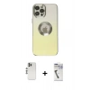 MARSİLYAN™- iPhone 12 Pro Kılıf Kutup Yansıma Özel Seri - Şeffaf Uv Polymer Nano Ekran Koruyucu + Shine Kamera Lens - GS