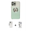 MARSİLYAN™- iPhone 12 Pro Kılıf Kutup Yansıma Özel Seri - Şeffaf Uv Polymer Nano Ekran Koruyucu + Shine Kamera Lens - GS