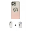 MARSİLYAN™- iPhone 12 Pro Kılıf Kutup Yansıma Özel Seri - Şeffaf Uv Polymer Nano Ekran Koruyucu + Shine Kamera Lens - GS