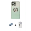 MARSİLYAN™- iPhone 12 Pro Kılıf Kutup Yansıma Özel Seri - Şeffaf Uv Polymer Nano Ekran Koruyucu + Shine Kamera Lens Koruma Cam - GS