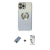 MARSİLYAN™- iPhone 12 Pro Kılıf Kutup Yansıma Özel Seri - Şeffaf Uv Polymer Nano Ekran Koruyucu + Metal Kamera Lens Koruma Cam - MI