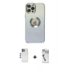MARSİLYAN™- iPhone 12 Pro Kılıf Kutup Yansıma Özel Seri - Şeffaf Uv Polymer Nano Ekran Koruyucu + Shine Kamera Lens - MI