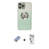 MARSİLYAN™- iPhone 12 Pro Kılıf Kutup Yansıma Özel Seri - Şeffaf Uv Polymer Nano Ekran Koruyucu + Metal Kamera Lens Koruma Cam - KUYL