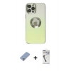 MARSİLYAN™- iPhone 12 Pro Kılıf Kutup Yansıma Özel Seri - Şeffaf Uv Polymer Nano Ekran Koruyucu + Metal Kamera Lens Koruma Cam - KUYL