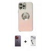 MARSİLYAN™- iPhone 12 Pro Kılıf Kutup Yansıma Özel Seri - Şeffaf Uv Polymer Nano Ekran Koruyucu + Neon Fosforlu Kamera Lens - TU