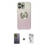 MARSİLYAN™- iPhone 12 Pro Kılıf Kutup Yansıma Özel Seri - Şeffaf Uv Polymer Nano Ekran Koruyucu + Neon Fosforlu Kamera Lens - YL