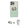 MARSİLYAN™- iPhone 12 Pro Kılıf Kutup Yansıma Özel Seri - Şeffaf Uv Polymer Nano Ekran Koruyucu + Rainbow Kamera Lens Koruma Cam - GD
