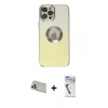 MARSİLYAN™- iPhone 12 Pro Kılıf Kutup Yansıma Özel Seri - Şeffaf Uv Polymer Nano Ekran Koruyucu + Rainbow Kamera Lens Koruma Cam - GD
