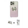 MARSİLYAN™- iPhone 12 Pro Kılıf Kutup Yansıma Özel Seri - Şeffaf Uv Polymer Nano Ekran Koruyucu + Rainbow Kamera Lens Koruma Cam - GD