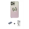MARSİLYAN™- iPhone 12 Pro Kılıf Kutup Yansıma Özel Seri - Şeffaf Uv Polymer Nano Ekran Koruyucu + Renkli Kamera Lens Koruma Cam - YL