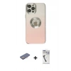 MARSİLYAN™- iPhone 12 Pro Kılıf Kutup Yansıma Özel Seri - Şeffaf Uv Polymer Nano Ekran Koruyucu + Renkli Kamera Lens Koruma Cam - PE