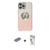 MARSİLYAN™- iPhone 12 Pro Kılıf Kutup Yansıma Özel Seri - Şeffaf Uv Polymer Nano Ekran Koruyucu + Renkli Kamera Lens Koruma Cam - SI