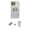 MARSİLYAN™- iPhone 12 Pro Kılıf Kutup Yansıma Özel Seri - Şeffaf Uv Polymer Nano Ekran Koruyucu + Shine Kamera Lens Koruma Cam - GI