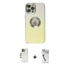 MARSİLYAN™- iPhone 12 Pro Kılıf Kutup Yansıma Özel Seri - Şeffaf Uv Polymer Nano Ekran Koruyucu + Shine Kamera Lens - GD
