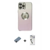 MARSİLYAN™- iPhone 12 Pro Kılıf Kutup Yansıma Özel Seri - Şeffaf Uv Polymer Nano Ekran Koruyucu + Shine Kamera Lens Koruma Cam - SH