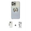 MARSİLYAN™- iPhone 12 Pro Kılıf Kutup Yansıma Özel Seri - Şeffaf Uv Polymer Nano Ekran Koruyucu + Shine Kamera Lens - GD