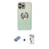 MARSİLYAN™- iPhone 12 Pro Kılıf Kutup Yansıma Özel Seri - Şeffaf Uv Polymer Nano Ekran Koruyucu + Shine Kamera Lens Koruma Cam - GI