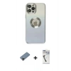 MARSİLYAN™- iPhone 12 Pro Kılıf Kutup Yansıma Özel Seri - Şeffaf Uv Polymer Nano Ekran Koruyucu + Shine Kamera Lens Koruma Cam - SH