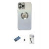 MARSİLYAN™- iPhone 12 Pro Kılıf Kutup Yansıma Özel Seri - Şeffaf Uv Polymer Nano Ekran Koruyucu + Shine Kamera Lens Koruma Cam - GD