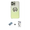 MARSİLYAN™- iPhone 12 Pro Kılıf Kutup Yansıma Özel Seri - Şeffaf Uv Polymer Nano Ekran Koruyucu + Shine Kamera Lens Koruma Cam - GI
