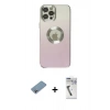 MARSİLYAN™- iPhone 12 Pro Kılıf Kutup Yansıma Özel Seri - Şeffaf Uv Polymer Nano Ekran Koruyucu + Shine Kamera Lens Koruma Cam - GI
