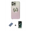 MARSİLYAN™- iPhone 12 Pro Kılıf Kutup Yansıma Özel Seri - Siyah 360 Mat Full Body Arka Koruyucu + Metal Kamera Lens Koruma Cam - AKYL