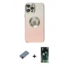 MARSİLYAN™- iPhone 12 Pro Kılıf Kutup Yansıma Özel Seri - Siyah 360 Mat Full Body Arka Koruyucu + Metal Kamera Lens Koruma Cam - KI
