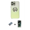 MARSİLYAN™- iPhone 12 Pro Kılıf Kutup Yansıma Özel Seri - Siyah 360 Mat Full Body Arka Koruyucu + Metal Kamera Lens Koruma Cam - KI