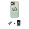MARSİLYAN™- iPhone 12 Pro Kılıf Kutup Yansıma Özel Seri - Siyah 360 Mat Full Body Arka Koruyucu + Metal Kamera Lens Koruma Cam - KI