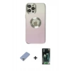 MARSİLYAN™- iPhone 12 Pro Kılıf Kutup Yansıma Özel Seri - Siyah 360 Mat Full Body Arka Koruyucu + Metal Kamera Lens Koruma Cam - KUYL
