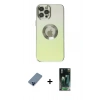 MARSİLYAN™- iPhone 12 Pro Kılıf Kutup Yansıma Özel Seri - Siyah 360 Mat Full Body Arka Koruyucu + Metal Kamera Lens Koruma Cam - MI