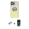 MARSİLYAN™- iPhone 12 Pro Kılıf Kutup Yansıma Özel Seri - Siyah 360 Mat Full Body Arka Koruyucu + Shine Kamera Lens Koruma Cam - MI
