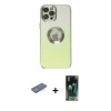 MARSİLYAN™- iPhone 12 Pro Kılıf Kutup Yansıma Özel Seri - Siyah 360 Mat Full Body Arka Koruyucu + Renkli Kamera Lens Koruma Cam - YL
