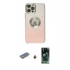 MARSİLYAN™- iPhone 12 Pro Kılıf Kutup Yansıma Özel Seri - Siyah 360 Mat Full Body Arka Koruyucu + Renkli Kamera Lens Koruma Cam - YL