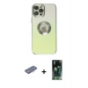MARSİLYAN™- iPhone 12 Pro Kılıf Kutup Yansıma Özel Seri - Siyah 360 Mat Full Body Arka Koruyucu + Renkli Kamera Lens Koruma Cam - PE