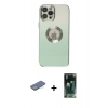 MARSİLYAN™- iPhone 12 Pro Kılıf Kutup Yansıma Özel Seri - Siyah 360 Mat Full Body Arka Koruyucu + Renkli Kamera Lens Koruma Cam - YL