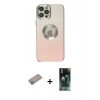 MARSİLYAN™- iPhone 12 Pro Kılıf Kutup Yansıma Özel Seri - Siyah 360 Mat Full Body Arka Koruyucu + Sierra Blue Shine Kamera Lens Koruma Cam