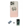 MARSİLYAN™- iPhone 12 Pro Kılıf Kutup Yansıma Özel Seri - Siyah 360 Mat Full Body Arka Koruyucu + Shine Kamera Lens Koruma Cam - SH