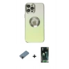 MARSİLYAN™- iPhone 12 Pro Kılıf Kutup Yansıma Özel Seri - Siyah 360 Mat Full Body Arka Koruyucu + Shine Kamera Lens Koruma Cam - SH