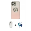 MARSİLYAN™- iPhone 12 Pro Kılıf Kutup Yansıma Özel Seri - Siyah 3D Antistatik Seramik Nano Ekran Koruyucu + Shine Kamera Lens - GS