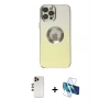 MARSİLYAN™- iPhone 12 Pro Kılıf Kutup Yansıma Özel Seri - Siyah 3D Antistatik Seramik Nano Ekran Koruyucu + Shine Kamera Lens - GD