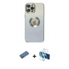 MARSİLYAN™- iPhone 12 Pro Kılıf Kutup Yansıma Özel Seri - Siyah 3D Antistatik Seramik Nano Ekran Koruyucu + Shine Kamera Lens Koruma Cam - GD