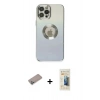 MARSİLYAN™- iPhone 12 Pro Kılıf Kutup Yansıma Özel Seri - Siyah 6D Mat Seramik Hayalet Nano Ekran Koruyucu + Shine Kamera Lens Koruma Cam - SABE