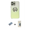 MARSİLYAN™- iPhone 12 Pro Kılıf Kutup Yansıma Özel Seri - Siyah 6D Mat Seramik Hayalet Nano Ekran Koruyucu + Shine Kamera Lens Koruma Cam - PE